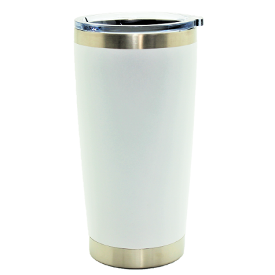 500567- WHITE 20OZ STAINLESS STEEL TUMBLER